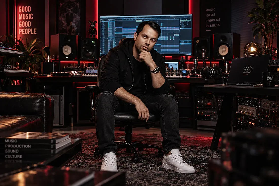 COOL 9 producer in a futuristic London music studio